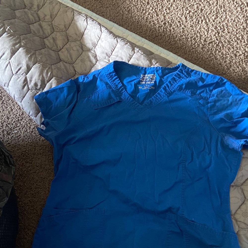 Blue V-Neck Scrub set